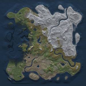 Thumbnail Rust Map: Procedural Map, Size: 4500, Seed: 86408125, 16 Monuments