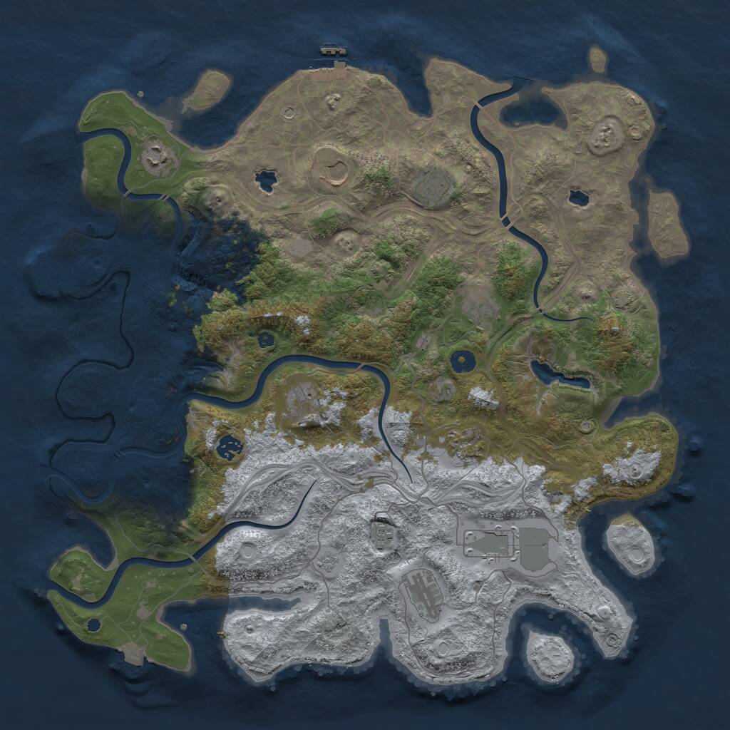 Rust Map: Procedural Map, Size: 4500, Seed: 1928841247, 16 Monuments