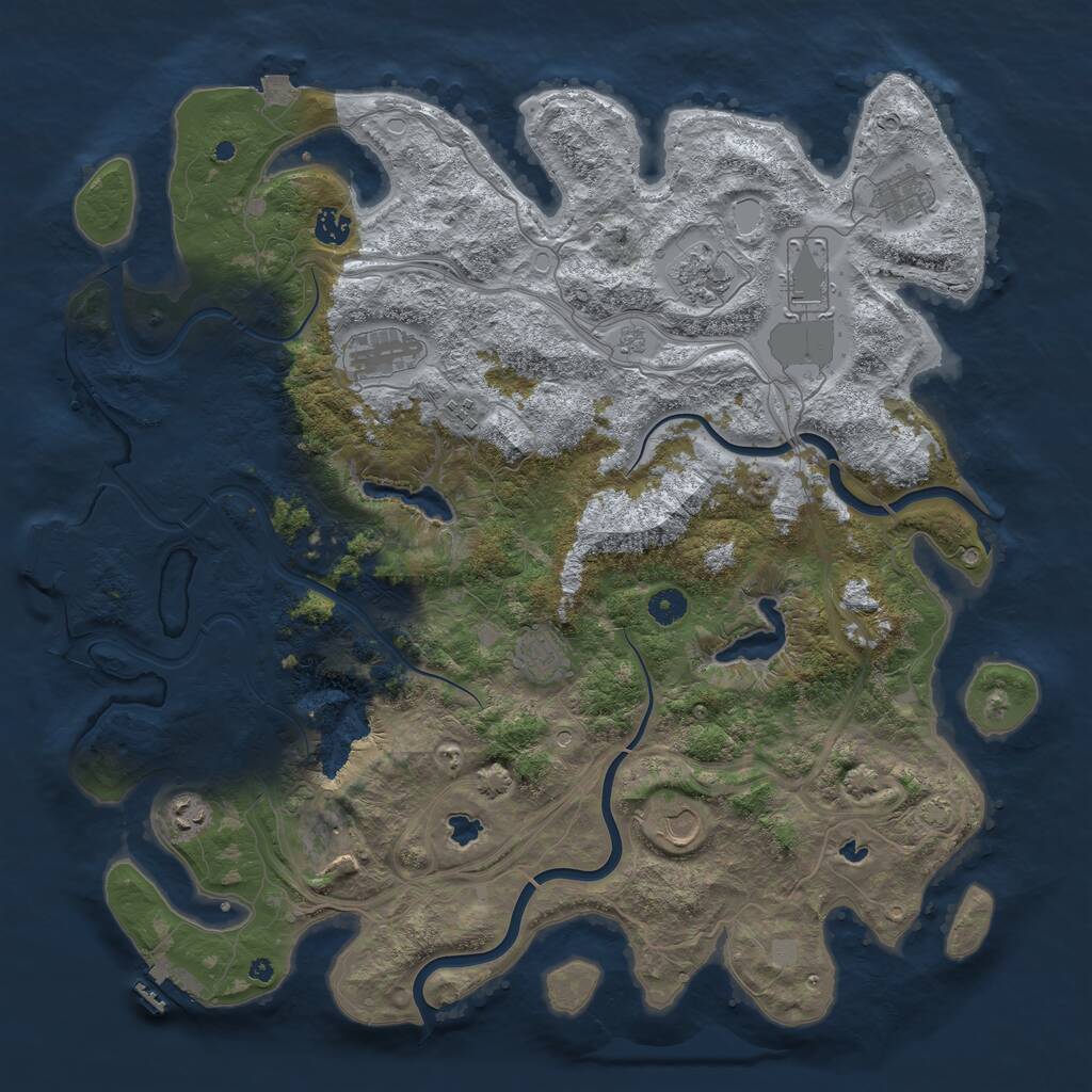 Rust Map: Procedural Map, Size: 4500, Seed: 723145339, 16 Monuments