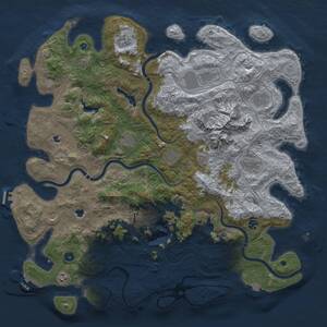 Thumbnail Rust Map: Procedural Map, Size: 5000, Seed: 2057120078, 17 Monuments