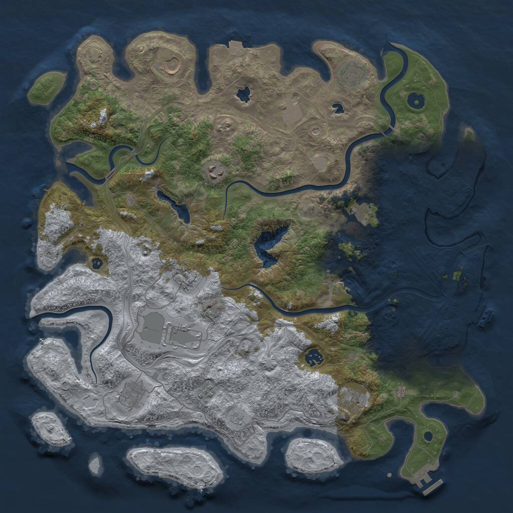 Rust Map: Procedural Map, Size: 4500, Seed: 319174728, 17 Monuments