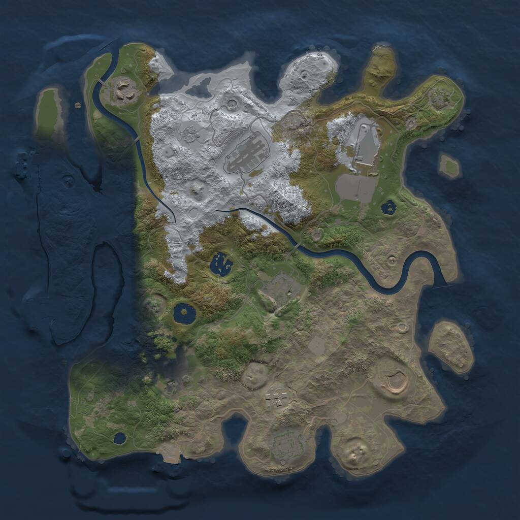 Rust Map: Procedural Map, Size: 3500, Seed: 108202026, 15 Monuments