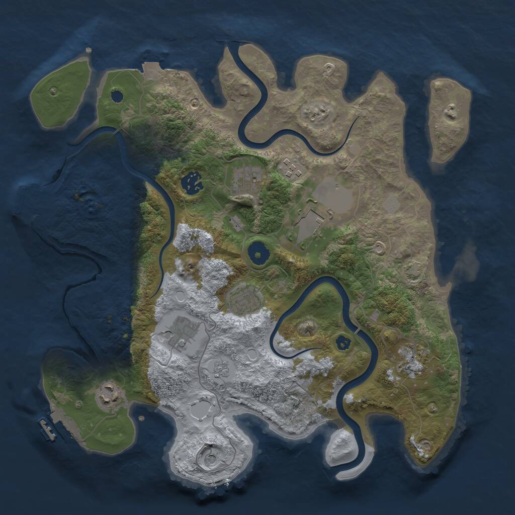 Rust Map: Procedural Map, Size: 3500, Seed: 997783, 14 Monuments