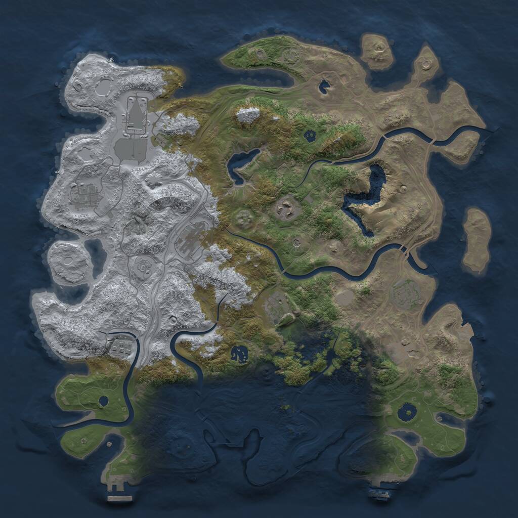 Rust Map: Procedural Map, Size: 4250, Seed: 601807570, 15 Monuments
