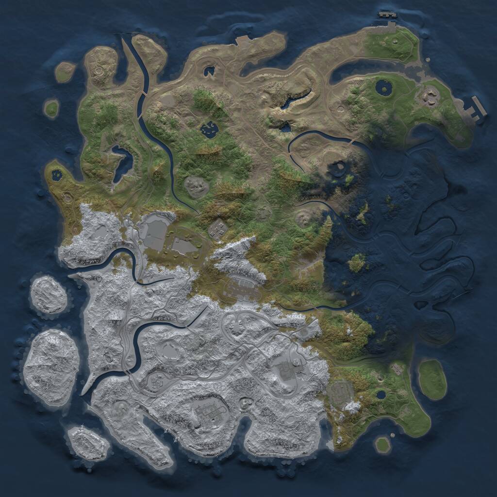 Rust Map: Procedural Map, Size: 4500, Seed: 1973883362, 15 Monuments