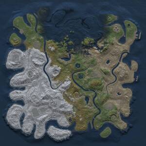 Thumbnail Rust Map: Procedural Map, Size: 4500, Seed: 1124568483, 15 Monuments