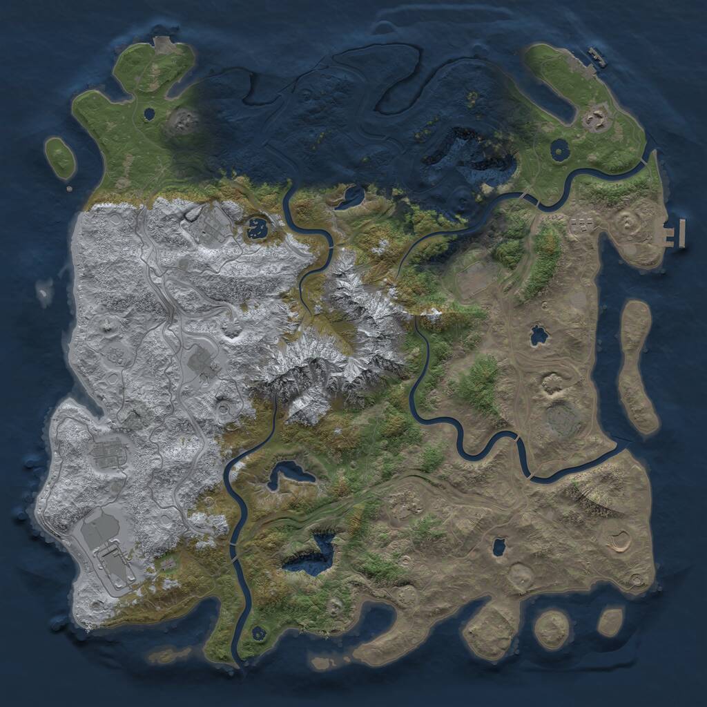 Rust Map: Procedural Map, Size: 5000, Seed: 462, 17 Monuments