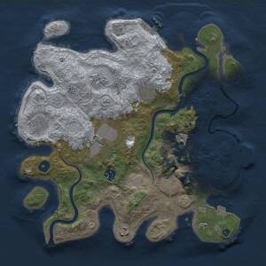 Thumbnail Rust Map: Procedural Map, Size: 3500, Seed: 1745939414, 14 Monuments