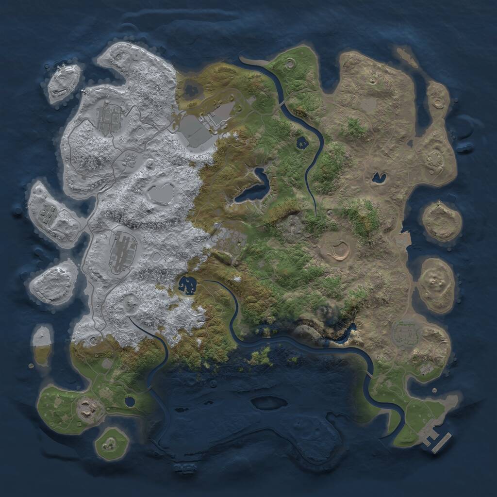 Rust Map: Procedural Map, Size: 4000, Seed: 1697463869, 15 Monuments