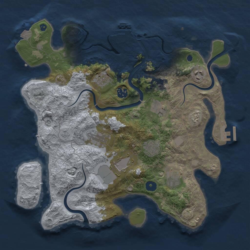 Rust Map: Procedural Map, Size: 3500, Seed: 5805762, 15 Monuments