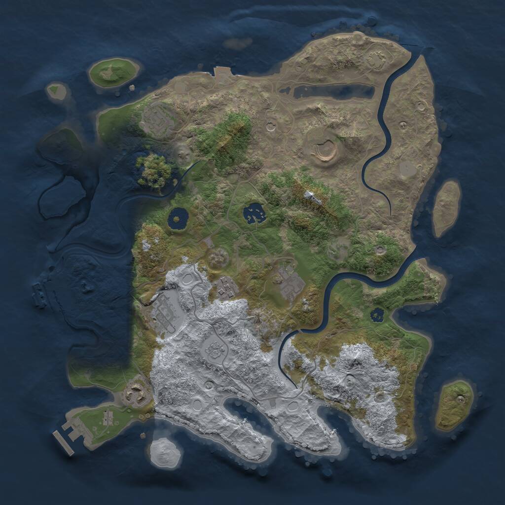 Rust Map: Procedural Map, Size: 3500, Seed: 1171968486, 13 Monuments