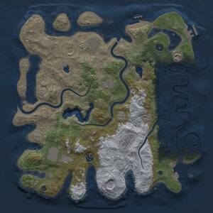 Thumbnail Rust Map: Procedural Map, Size: 4000, Seed: 1192822230, 14 Monuments