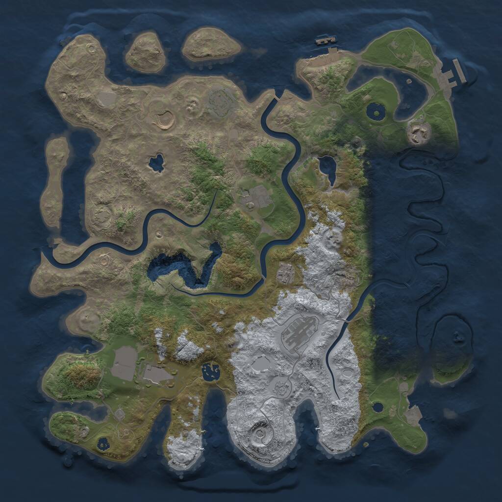 Rust Map: Procedural Map, Size: 4000, Seed: 1192822230, 14 Monuments