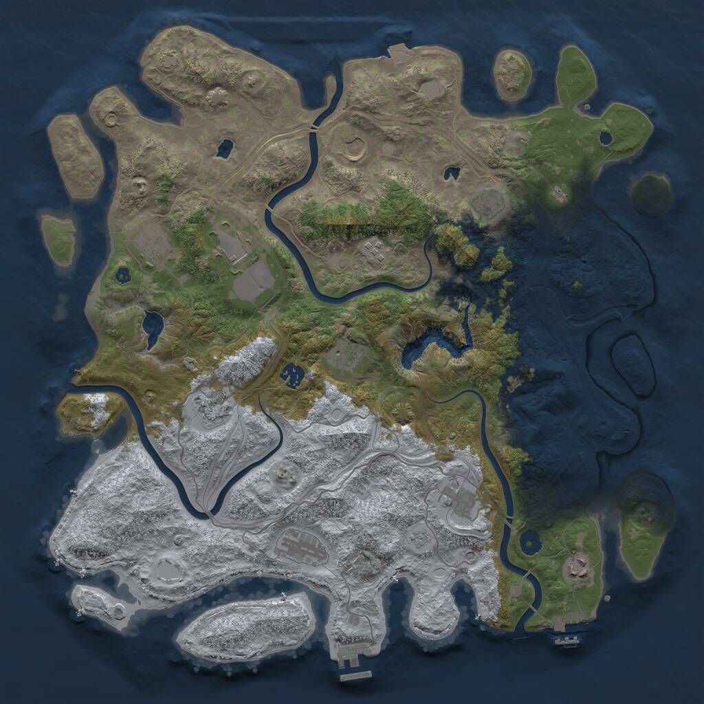 Rust Map: Procedural Map, Size: 4500, Seed: 1755359506, 17 Monuments