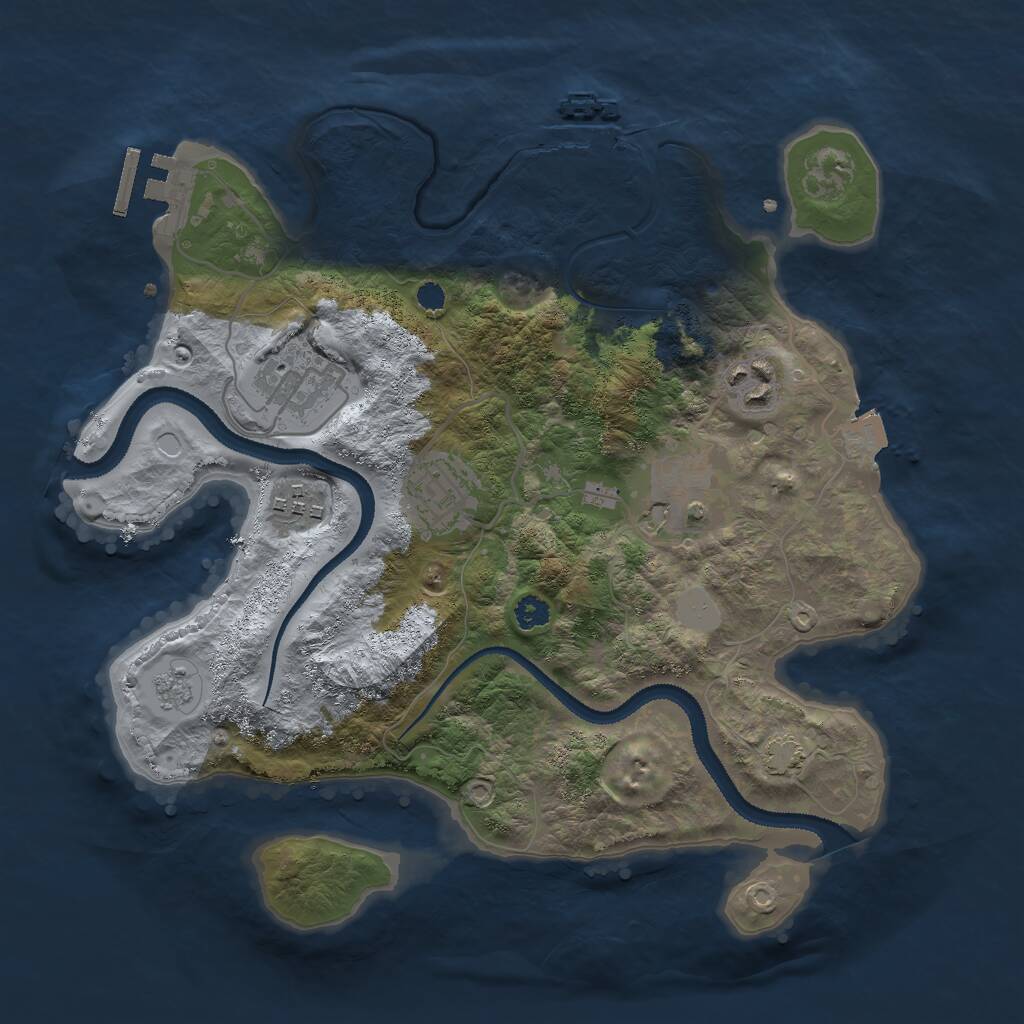 Rust Map: Procedural Map, Size: 3000, Seed: 1056561597, 10 Monuments