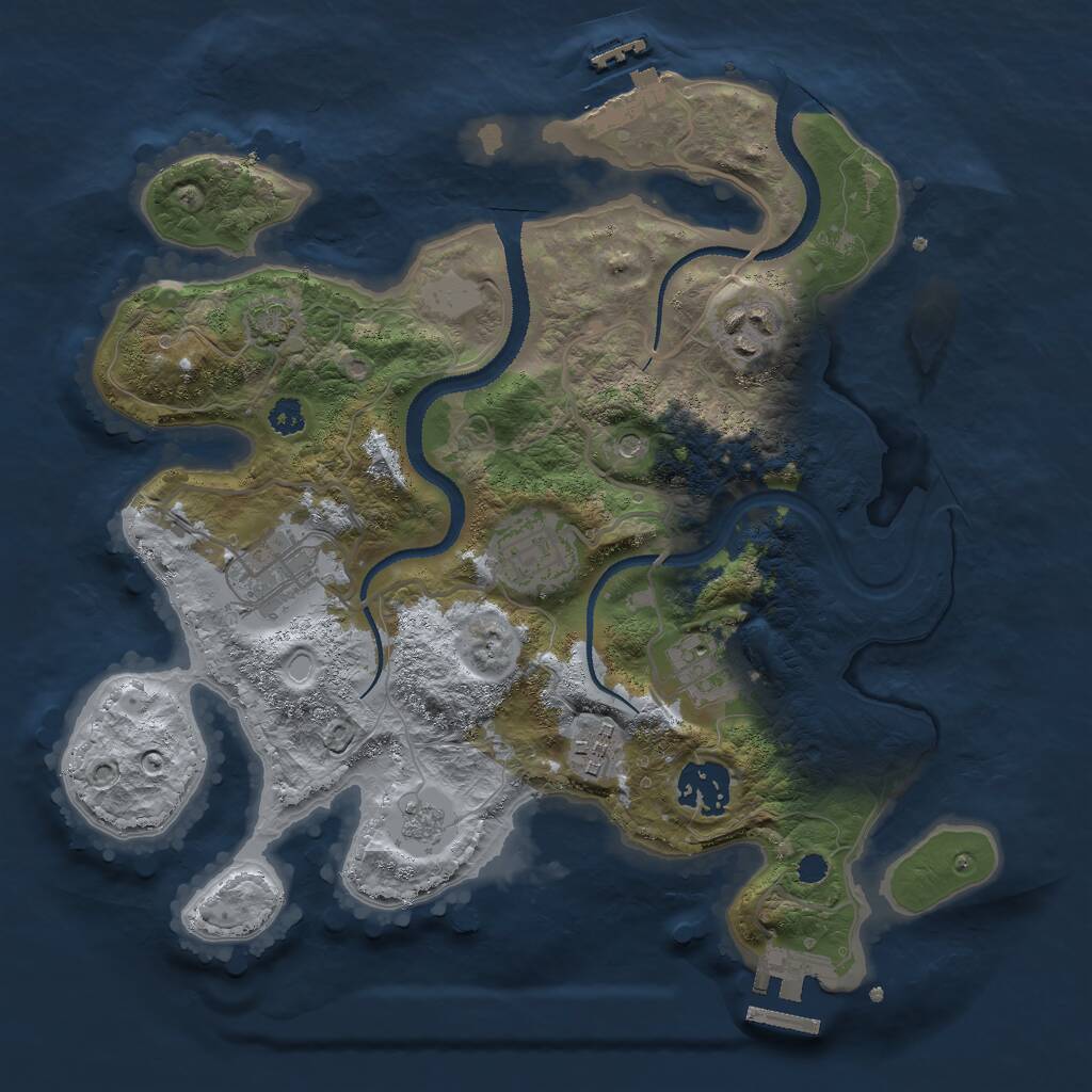 Rust Map: Procedural Map, Size: 3000, Seed: 1762511075, 12 Monuments