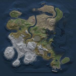 Thumbnail Rust Map: Procedural Map, Size: 3000, Seed: 1762511075, 12 Monuments