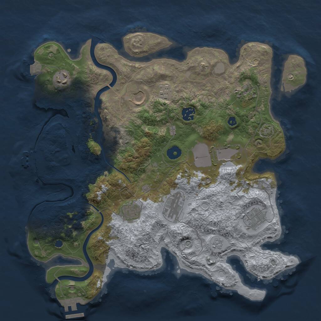 Rust Map: Procedural Map, Size: 3500, Seed: 108496, 15 Monuments