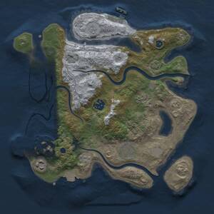 Thumbnail Rust Map: Procedural Map, Size: 3000, Seed: 696261264, 11 Monuments