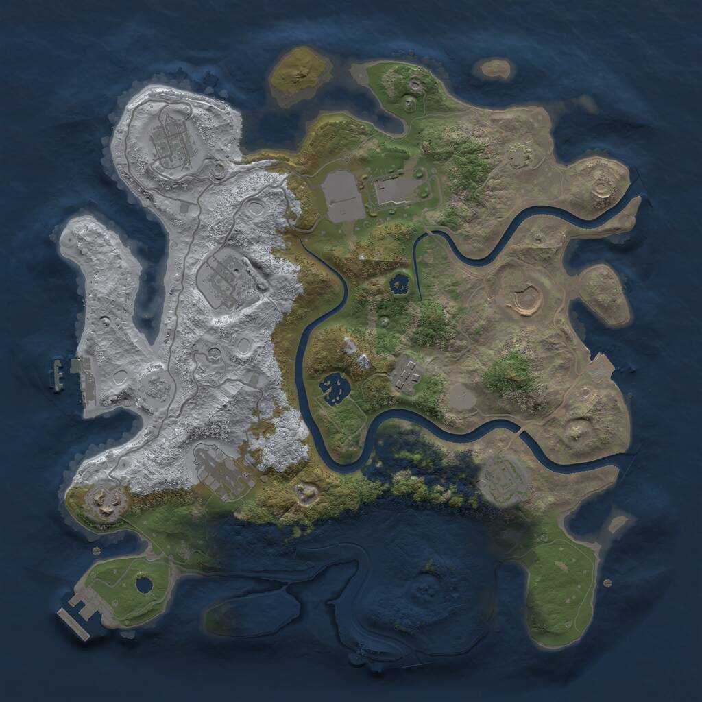 Rust Map: Procedural Map, Size: 3500, Seed: 1840426486, 15 Monuments