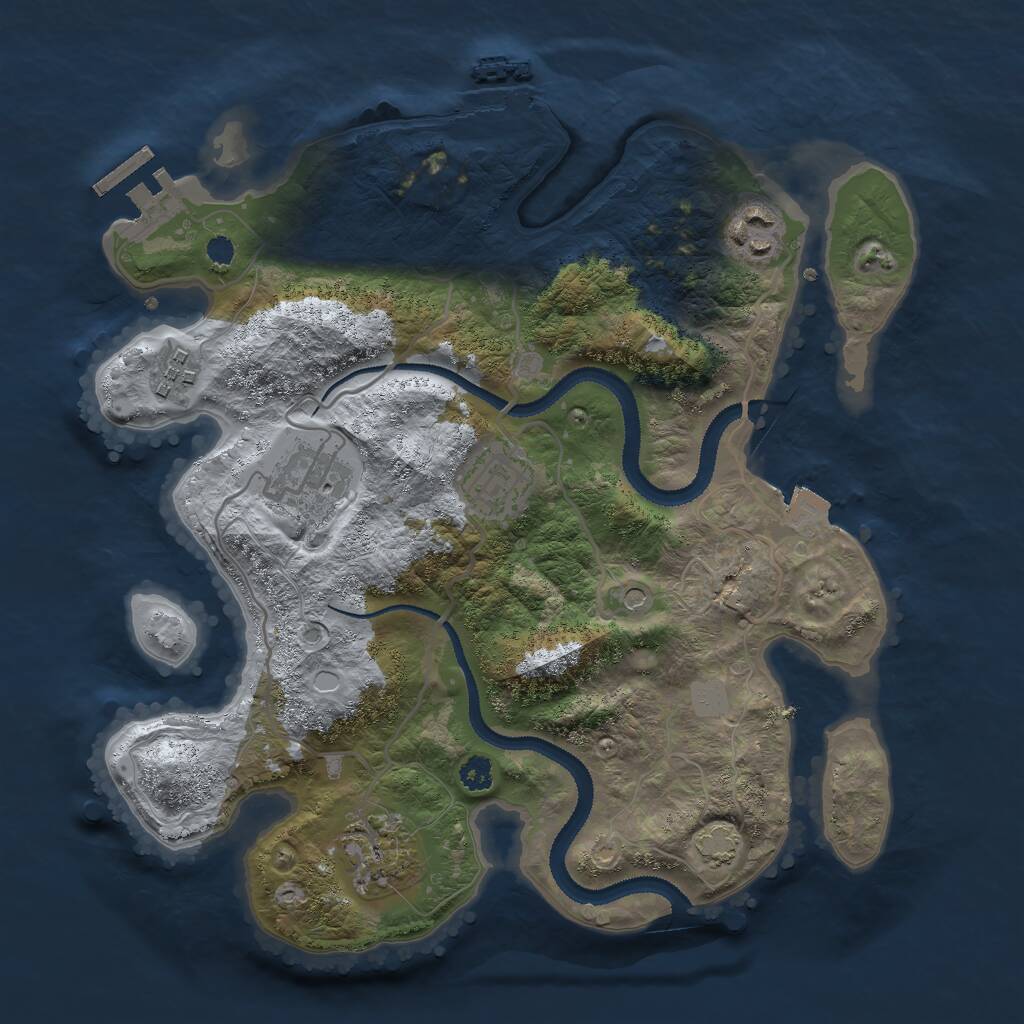 Rust Map: Procedural Map, Size: 3000, Seed: 2079263226, 10 Monuments