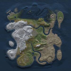 Thumbnail Rust Map: Procedural Map, Size: 3000, Seed: 2079263226, 10 Monuments