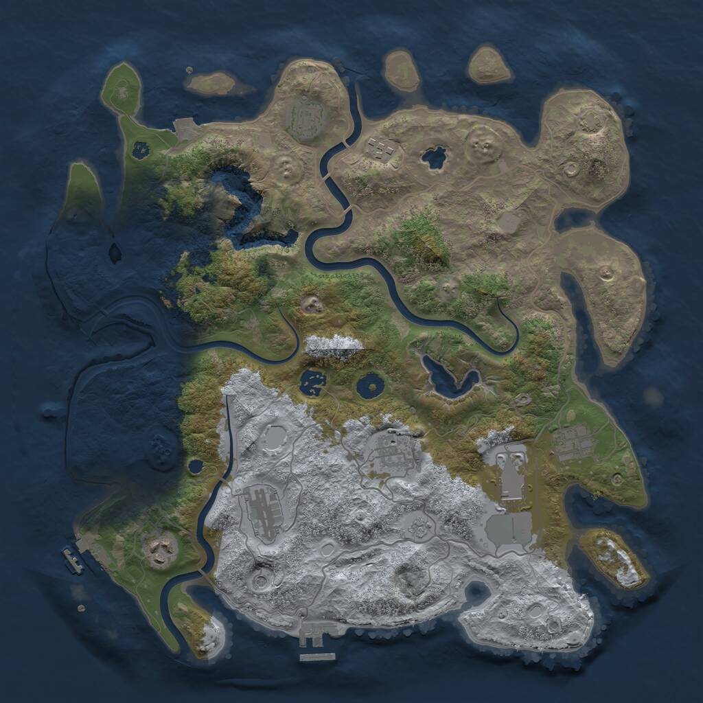 Rust Map: Procedural Map, Size: 4000, Seed: 1848594400, 14 Monuments