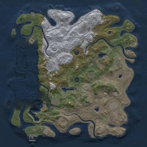 Thumbnail Rust Map: Procedural Map, Size: 4500, Seed: 425956, 16 Monuments
