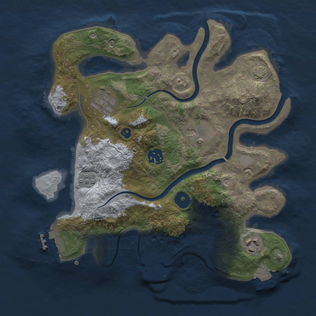 Rust Map: Procedural Map, Size: 3000, Seed: 218709120, 10 Monuments
