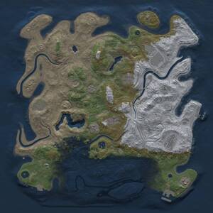 Thumbnail Rust Map: Procedural Map, Size: 4300, Seed: 25296954, 15 Monuments