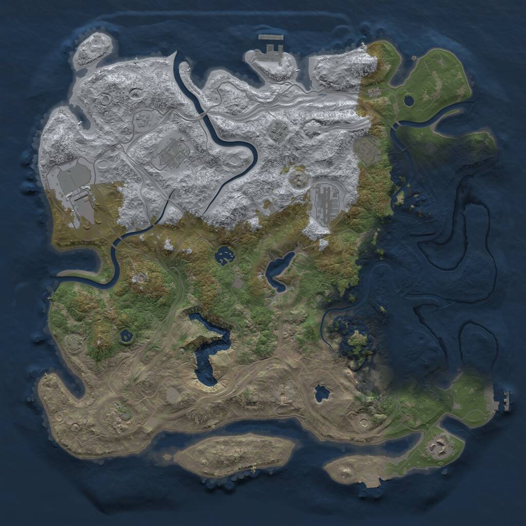 Rust Map: Procedural Map, Size: 4250, Seed: 1533202459, 15 Monuments
