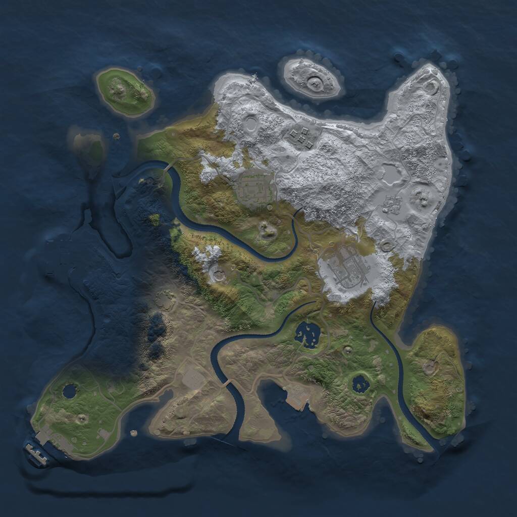 Rust Map: Procedural Map, Size: 3000, Seed: 7749215, 10 Monuments