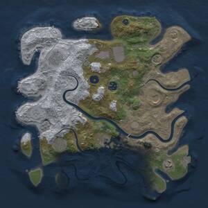 Thumbnail Rust Map: Procedural Map, Size: 3500, Seed: 590446, 13 Monuments