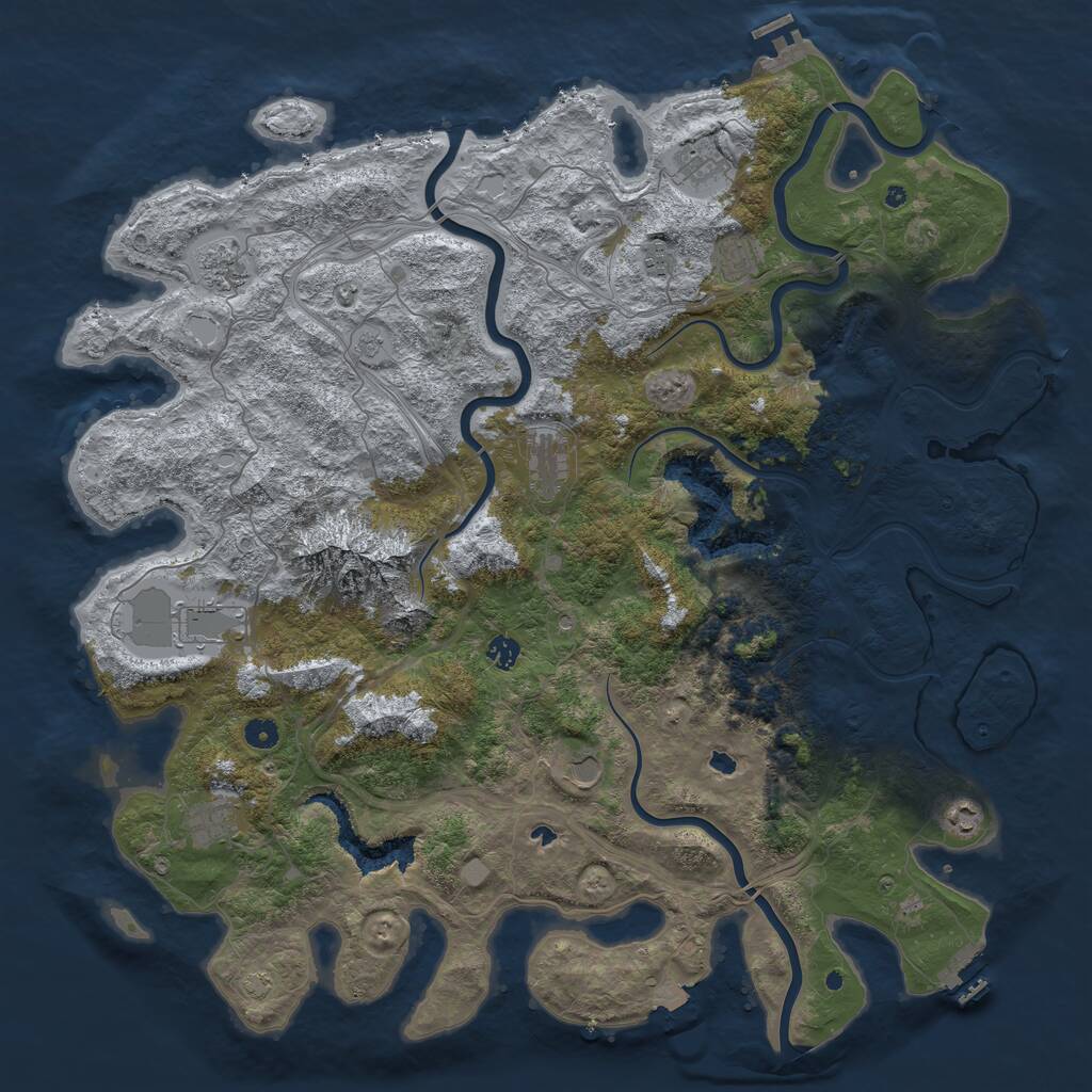 Rust Map: Procedural Map, Size: 5000, Seed: 1793285945, 16 Monuments