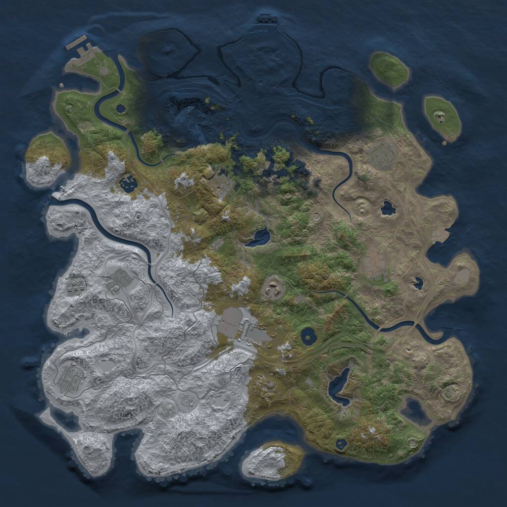 Rust Map: Procedural Map, Size: 4500, Seed: 230512678, 16 Monuments