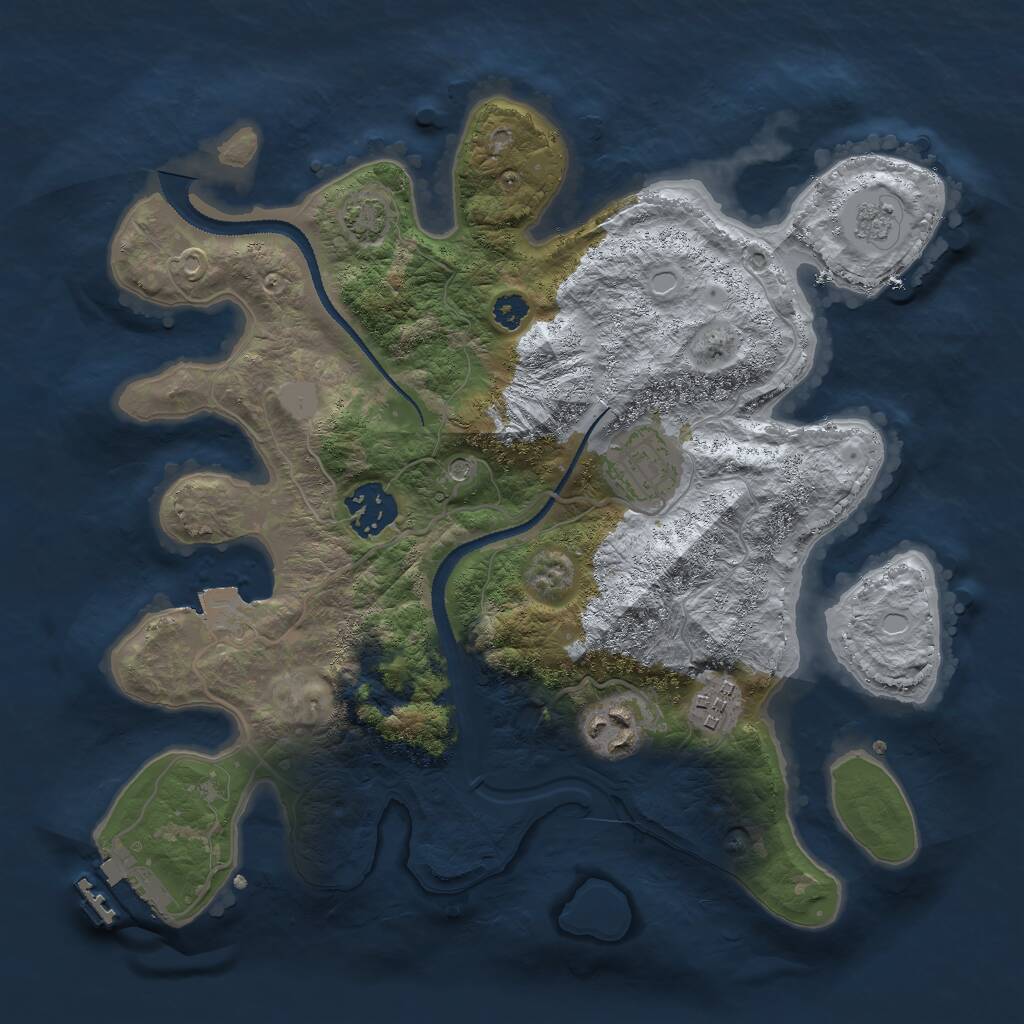 Rust Map: Procedural Map, Size: 3000, Seed: 295236070, 9 Monuments