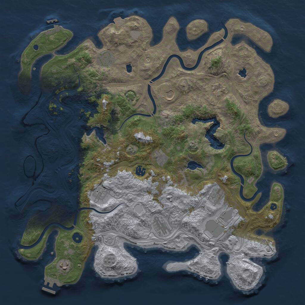 Rust Map: Procedural Map, Size: 4500, Seed: 166660917, 17 Monuments