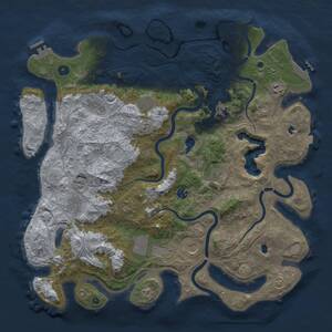 Thumbnail Rust Map: Procedural Map, Size: 4500, Seed: 1266182321, 17 Monuments