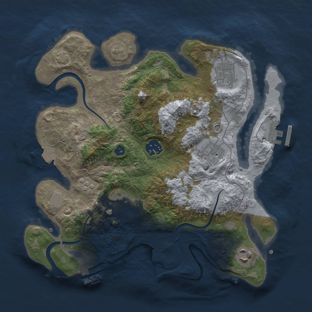 Rust Map: Procedural Map, Size: 3000, Seed: 1719332301, 11 Monuments