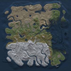 Thumbnail Rust Map: Procedural Map, Size: 4500, Seed: 120052467, 19 Monuments