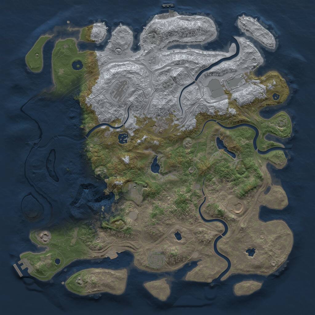 Rust Map: Procedural Map, Size: 4500, Seed: 199921638, 15 Monuments