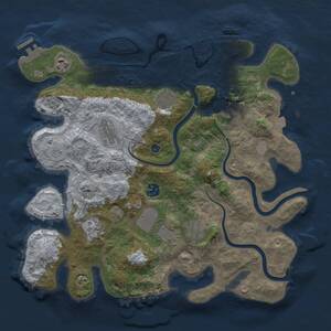 Thumbnail Rust Map: Procedural Map, Size: 3700, Seed: 1787073698, 15 Monuments