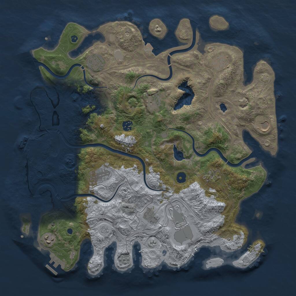 Rust Map: Procedural Map, Size: 4250, Seed: 333352296, 17 Monuments