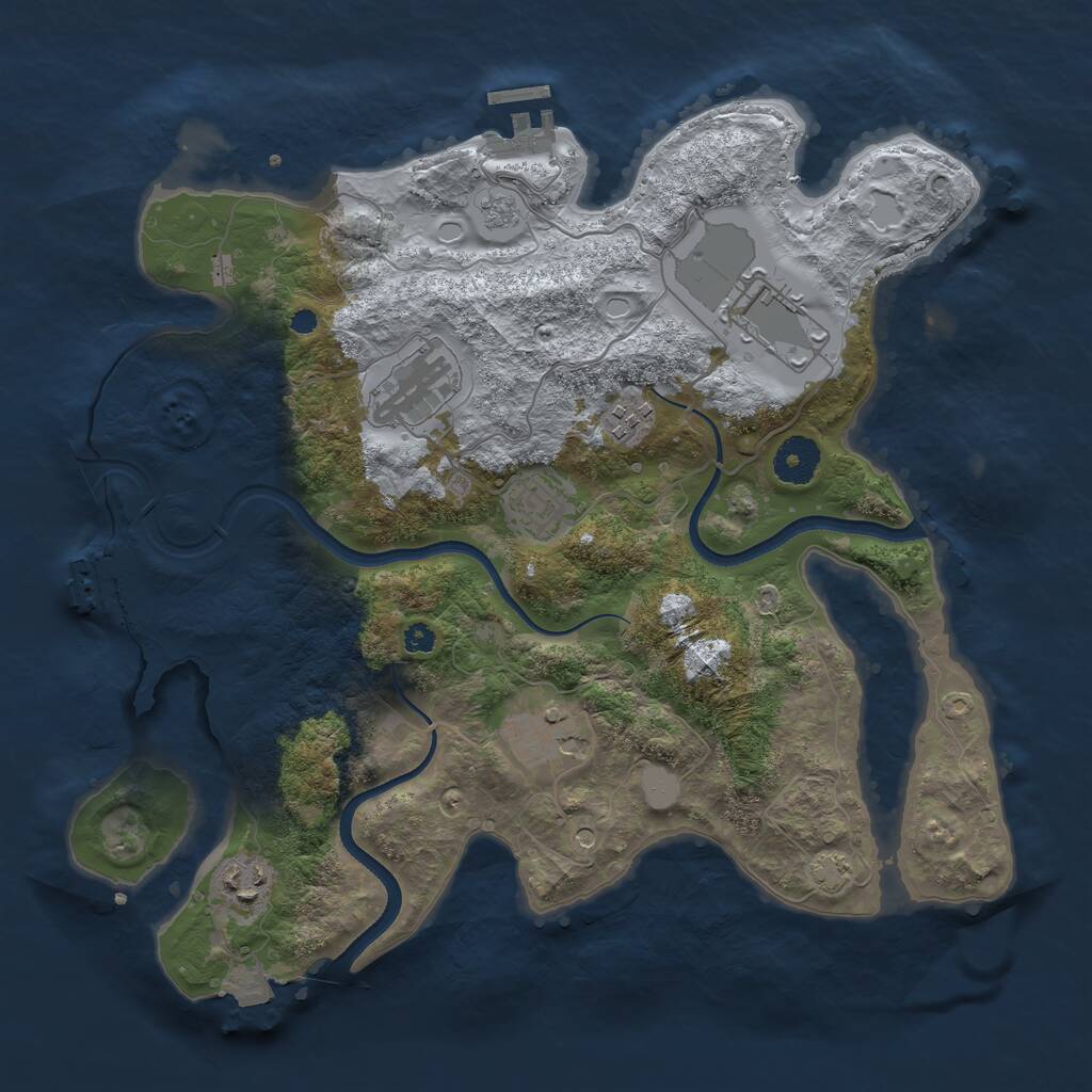 Rust Map: Procedural Map, Size: 3500, Seed: 1640272978, 12 Monuments