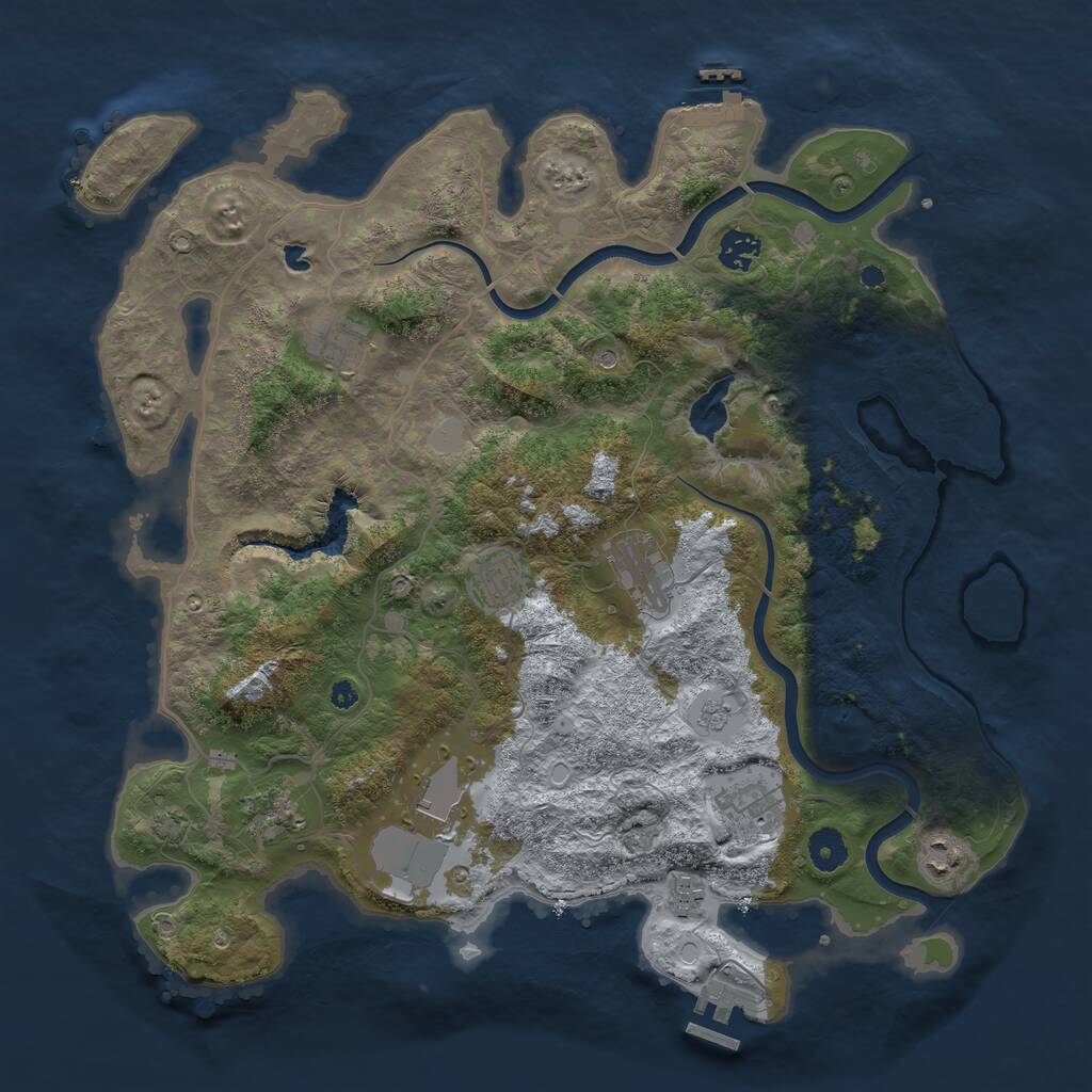 Rust Map: Procedural Map, Size: 4000, Seed: 90679360, 15 Monuments