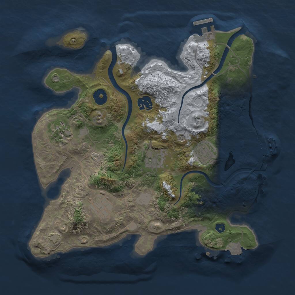 Rust Map: Procedural Map, Size: 3000, Seed: 749943861, 10 Monuments