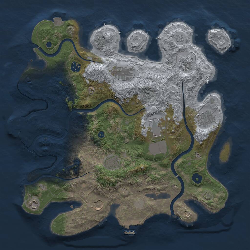 Rust Map: Procedural Map, Size: 3700, Seed: 1802120256, 15 Monuments