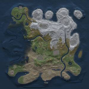 Thumbnail Rust Map: Procedural Map, Size: 3700, Seed: 1802120256, 15 Monuments