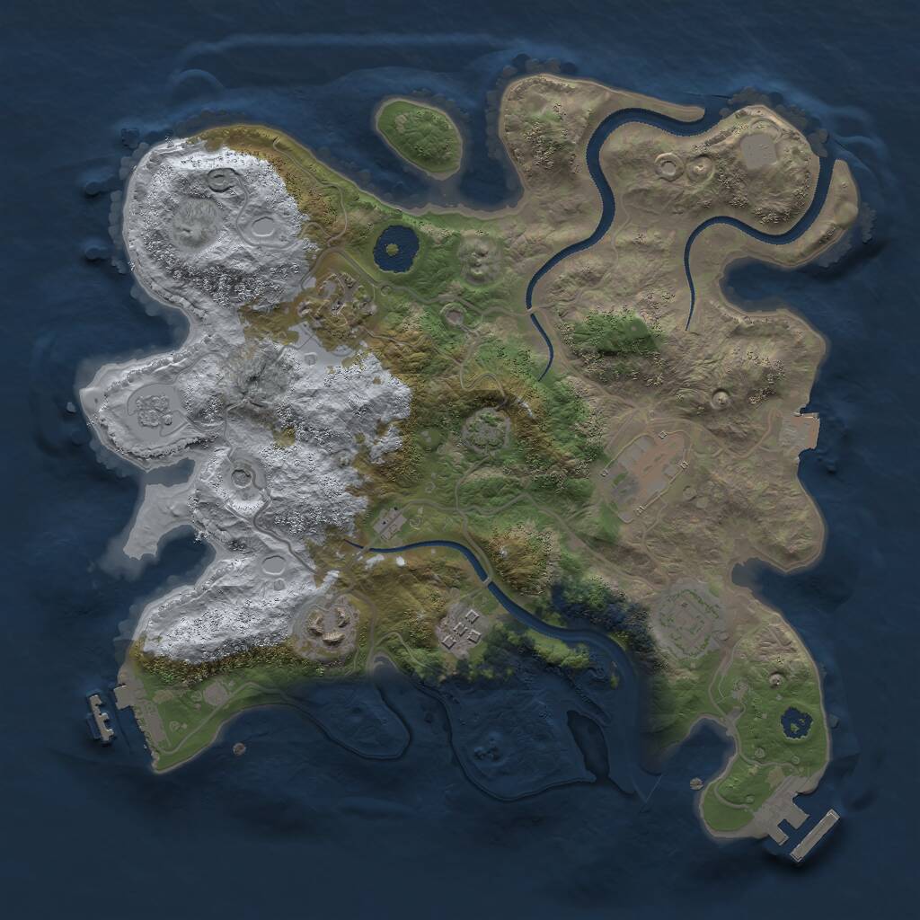 Rust Map: Procedural Map, Size: 3000, Seed: 2027500002, 11 Monuments