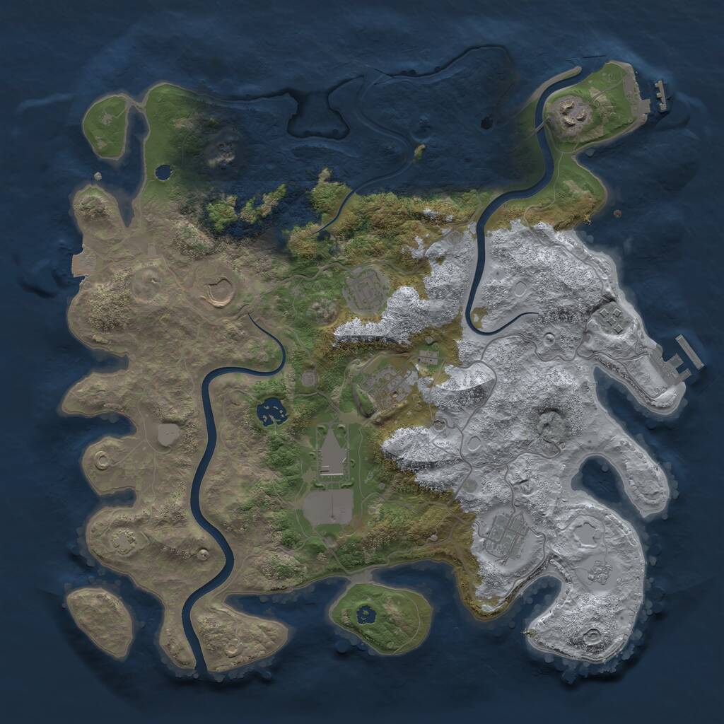 Rust Map: Procedural Map, Size: 3750, Seed: 1787244847, 14 Monuments